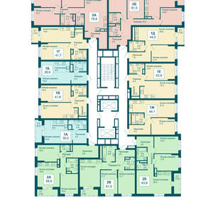 2-к квартира, вторичка, 64м2, 9/14 этаж
