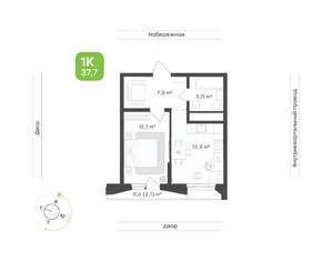1-к квартира, вторичка, 38м2, 19/24 этаж
