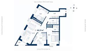 3-к квартира, вторичка, 88м2, 23/31 этаж