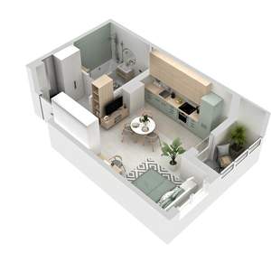 Студия квартира, вторичка, 30м2, 6/17 этаж