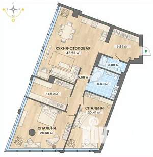 2-к квартира, вторичка, 127м2, 12/27 этаж