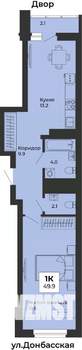 1-к квартира, вторичка, 49м2, 14/25 этаж