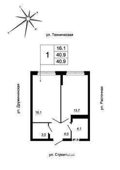 1-к квартира, вторичка, 40м2, 4/19 этаж