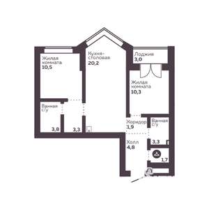 2-к квартира, вторичка, 60м2, 7/30 этаж