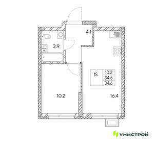1-к квартира, вторичка, 35м2, 6/30 этаж