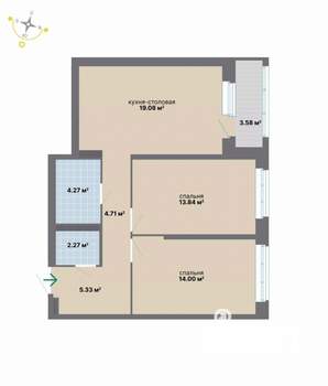 2-к квартира, вторичка, 67м2, 5/9 этаж