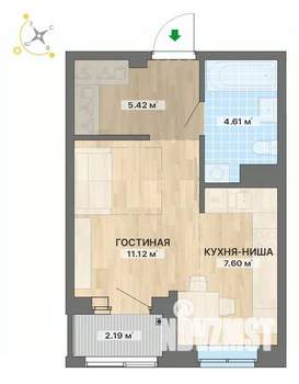 Студия квартира, вторичка, 31м2, 3/15 этаж