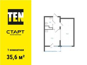 1-к квартира, вторичка, 36м2, 18/25 этаж