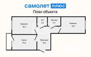 2-к квартира, вторичка, 66м2, 2/24 этаж