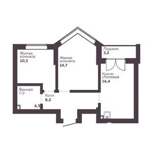2-к квартира, вторичка, 52м2, 7/30 этаж