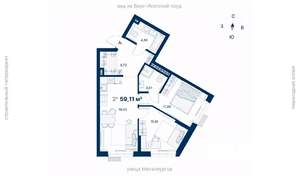 2-к квартира, вторичка, 59м2, 3/31 этаж