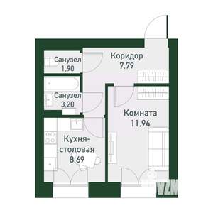 1-к квартира, вторичка, 33м2, 3/4 этаж