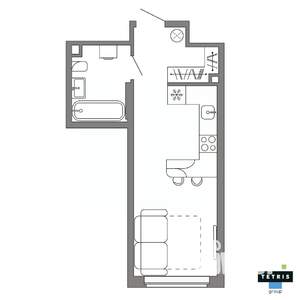 Студия квартира, вторичка, 27м2, 16/32 этаж