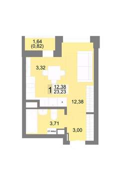 Студия квартира, вторичка, 23м2, 18/27 этаж
