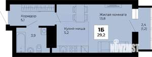 Студия квартира, строящийся дом, 29м2, 13/25 этаж