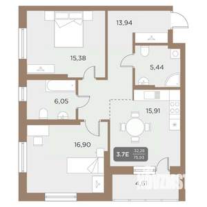 3-к квартира, вторичка, 76м2, 5/24 этаж