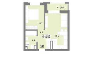 1-к квартира, вторичка, 39м2, 13/26 этаж