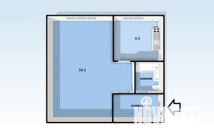 1-к квартира, вторичка, 28м2, 5/5 этаж
