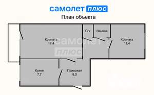 2-к квартира, вторичка, 50м2, 3/5 этаж