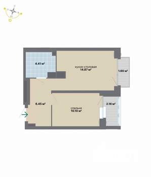 1-к квартира, вторичка, 40м2, 7/9 этаж