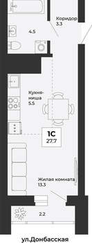 1-к квартира, вторичка, 28м2, 10/25 этаж