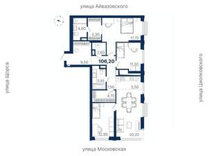3-к квартира, вторичка, 106м2, 25/29 этаж