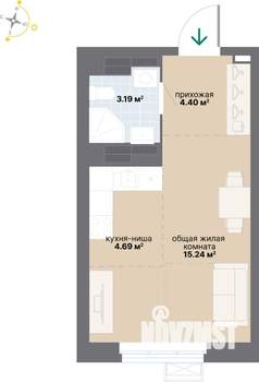 Студия квартира, вторичка, 28м2, 16/25 этаж