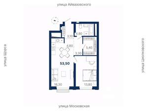 1-к квартира, вторичка, 54м2, 24/29 этаж