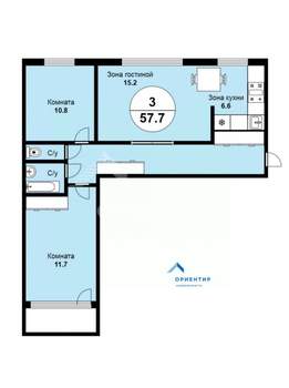 3-к квартира, вторичка, 58м2, 8/9 этаж