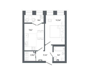 1-к квартира, вторичка, 43м2, 8/25 этаж