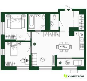 2-к квартира, вторичка, 68м2, 14/31 этаж
