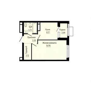 1-к квартира, вторичка, 36м2, 24/30 этаж