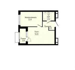1-к квартира, вторичка, 37м2, 14/30 этаж