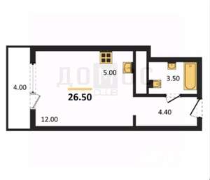 Студия квартира, вторичка, 27м2, 2/19 этаж