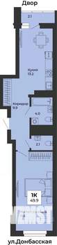 2-к квартира, вторичка, 50м2, 15/25 этаж