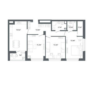 3-к квартира, вторичка, 89м2, 8/10 этаж
