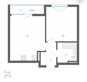 1-к квартира, вторичка, 40м2, 15/32 этаж