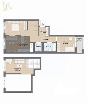 1-к квартира, вторичка, 81м2, 8/9 этаж