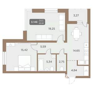 3-к квартира, вторичка, 69м2, 23/24 этаж