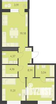2-к квартира, вторичка, 68м2, 4/25 этаж