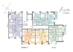 2-к квартира, строящийся дом, 69м2, 6/25 этаж