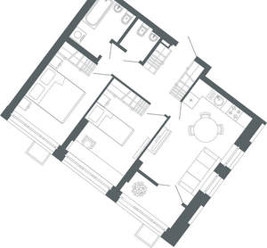 2-к квартира, вторичка, 61м2, 21/27 этаж
