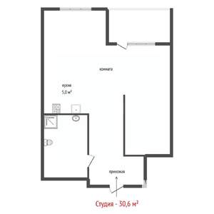 Студия квартира, вторичка, 29м2, 8/30 этаж