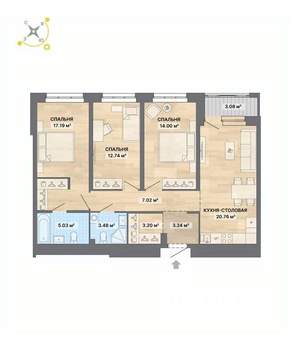 3-к квартира, вторичка, 90м2, 22/30 этаж