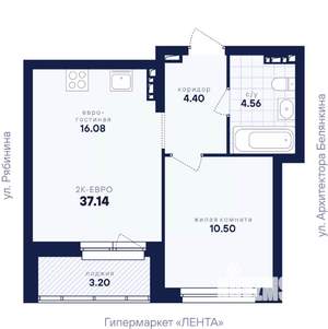 1-к квартира, вторичка, 37м2, 3/26 этаж