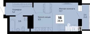 Студия квартира, строящийся дом, 29м2, 18/25 этаж