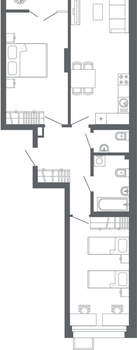 2-к квартира, вторичка, 77м2, 13/24 этаж