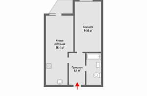 1-к квартира, вторичка, 40м2, 5/15 этаж