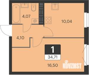 1-к квартира, вторичка, 35м2, 14/15 этаж