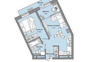 1-к квартира, вторичка, 42м2, 5/8 этаж